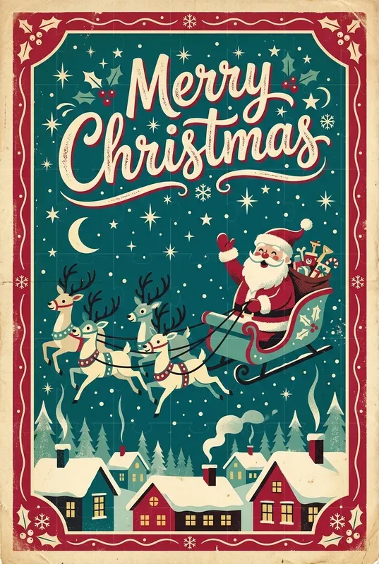 Vintage Christmas Poster Art