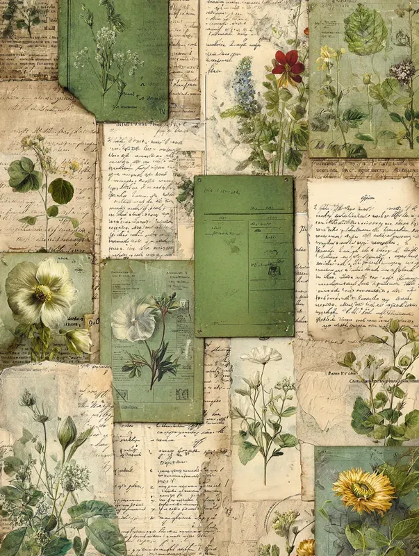 Vintage Botanical Ephemera Sheets