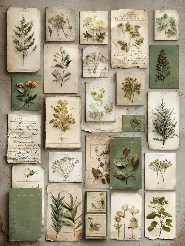 Vintage Botanical Ephemera Sheets