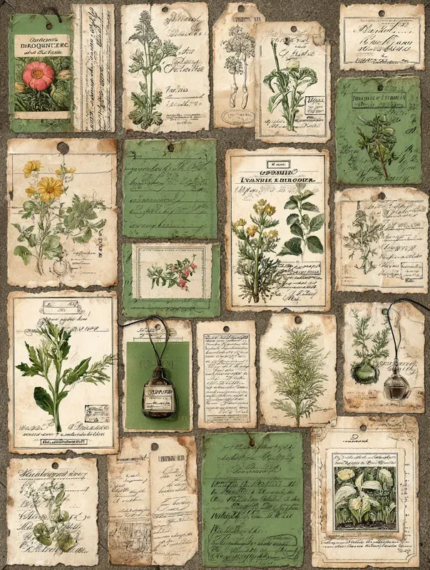 Vintage Botanical Ephemera Sheets