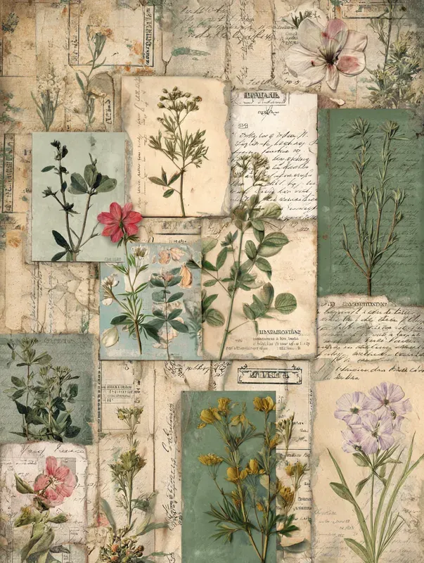 Vintage Botanical Ephemera Sheets
