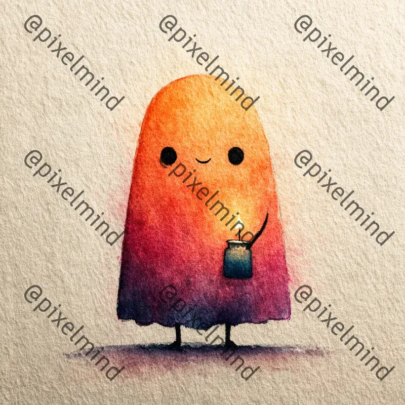 Watercolor Halloween Icon Print Art Packs