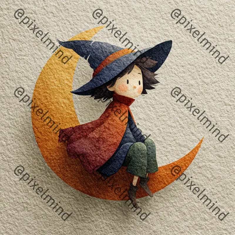 Watercolor Halloween Icon Print Art Packs