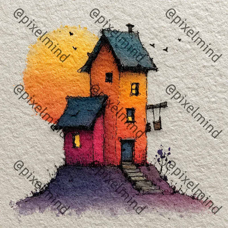 Watercolor Halloween Icon Print Art Packs