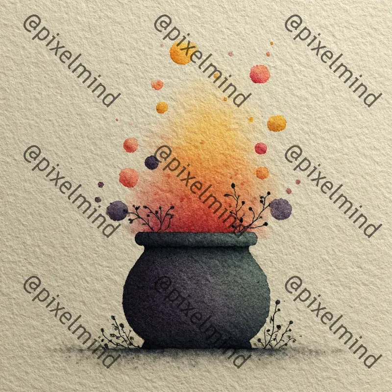 Watercolor Halloween Icon Print Art Packs