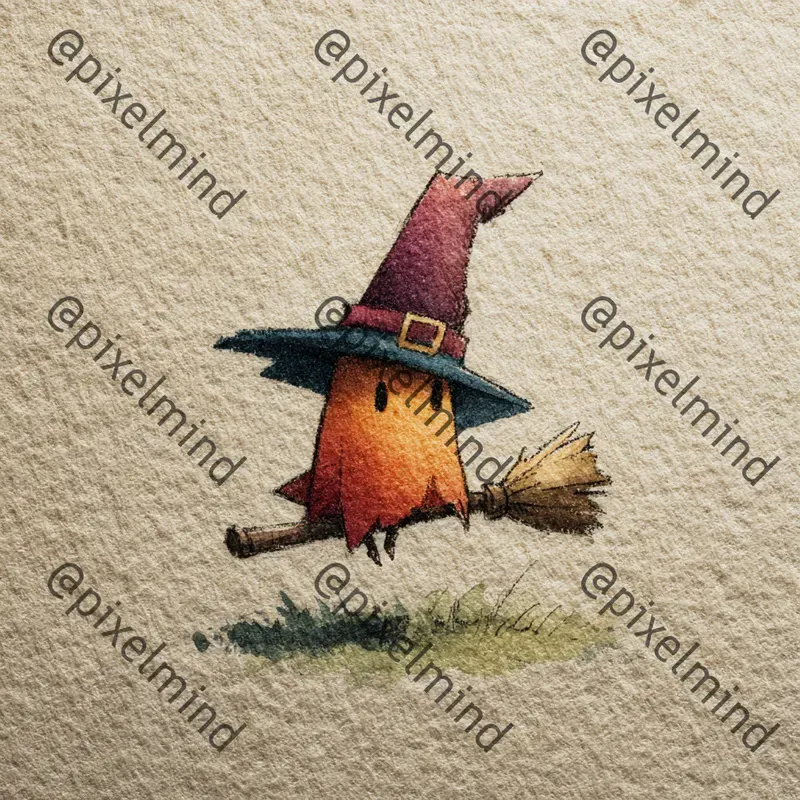 Watercolor Halloween Icon Print Art Packs