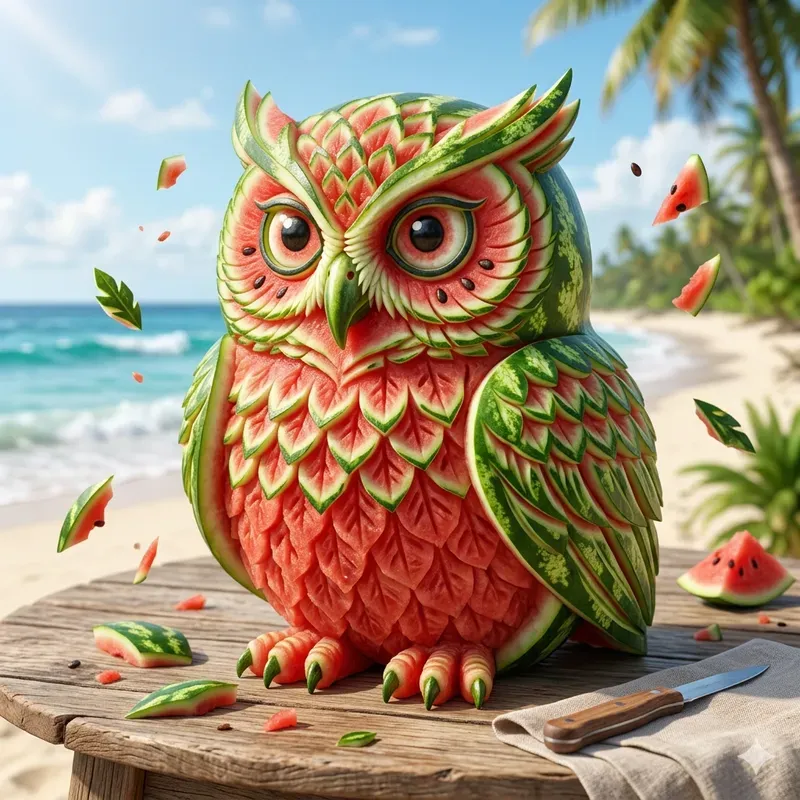Fruit Art Watermelon Animal Figurines