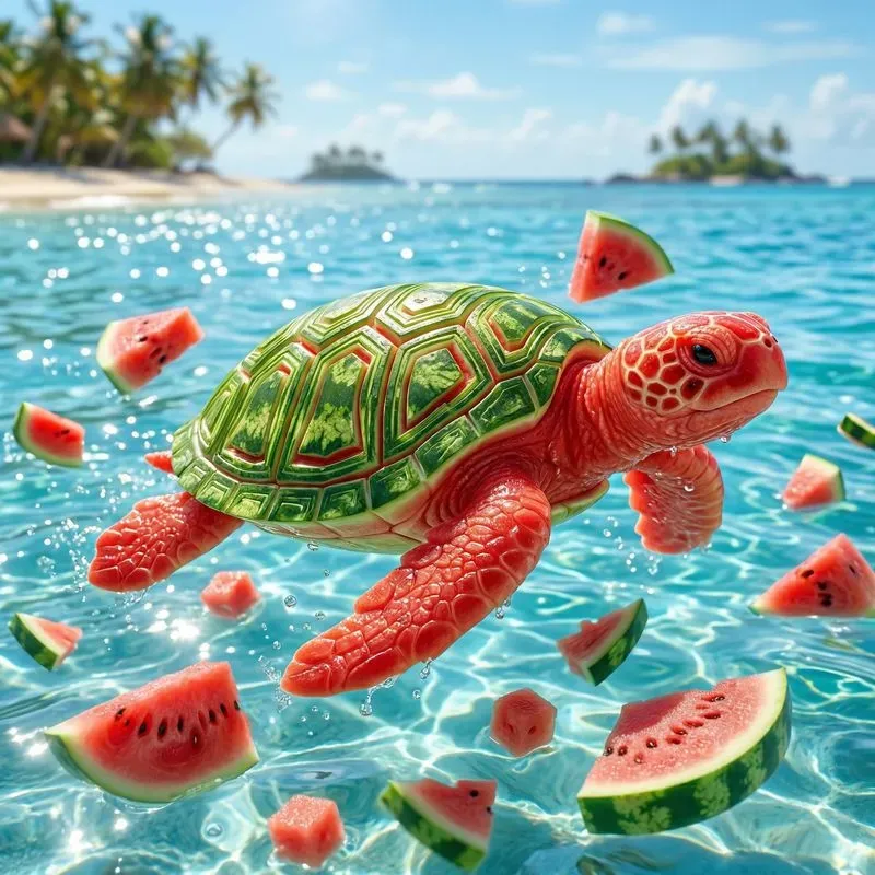 Fruit Art Watermelon Animal Figurines
