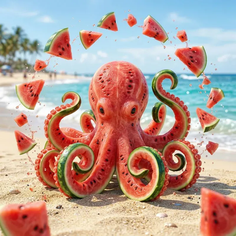 Fruit Art Watermelon Animal Figurines