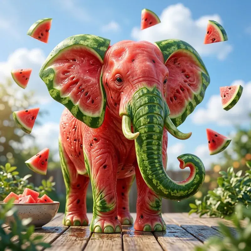 Fruit Art Watermelon Animal Figurines
