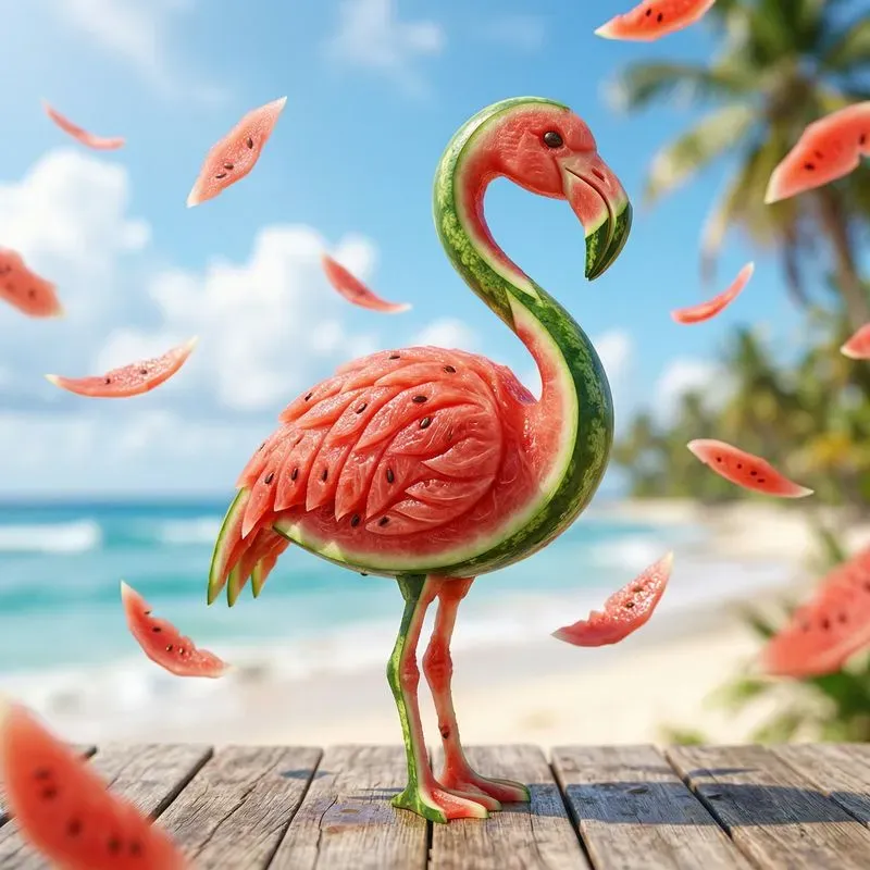 Fruit Art Watermelon Animal Figurines
