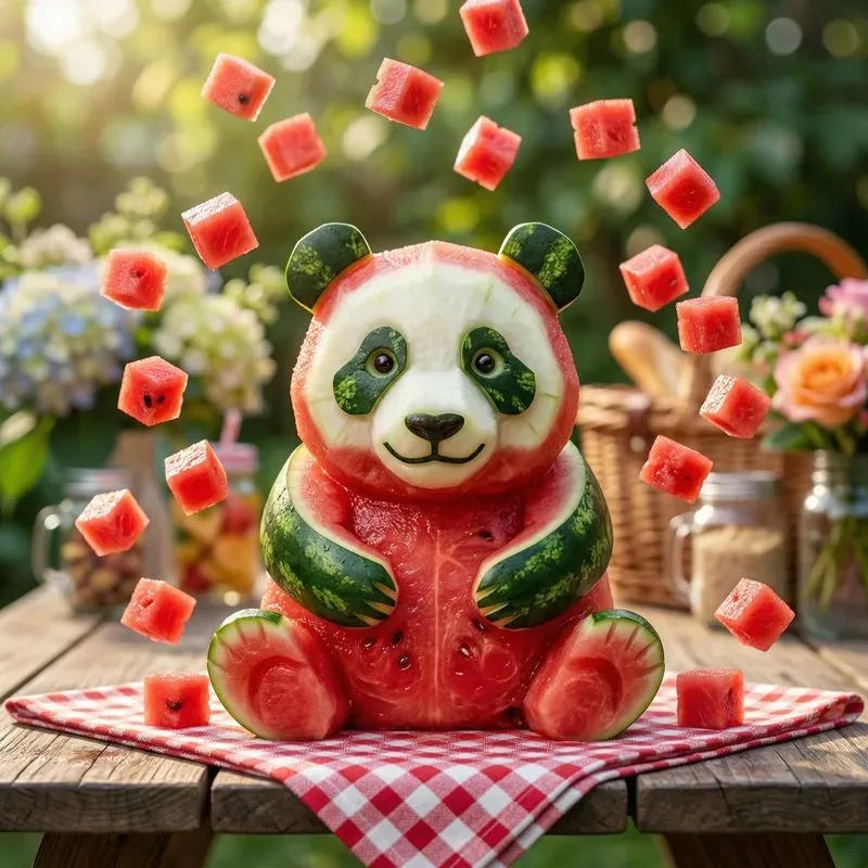 Fruit Art Watermelon Animal Figurines