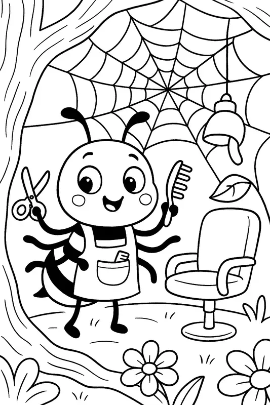 Tiny Workers Cute Jobs Coloring Fun