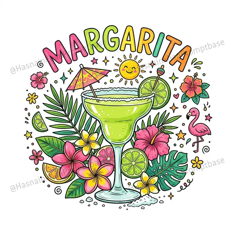 Tropical Cocktail Typography Tshirts