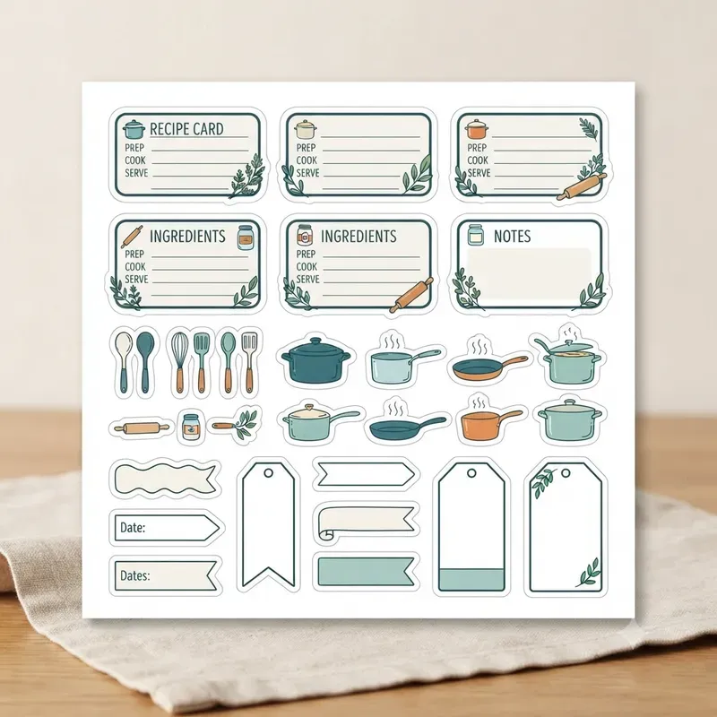Recipe Label Sticker Sheet Systems