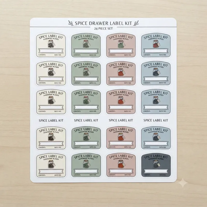 Recipe Label Sticker Sheet Systems