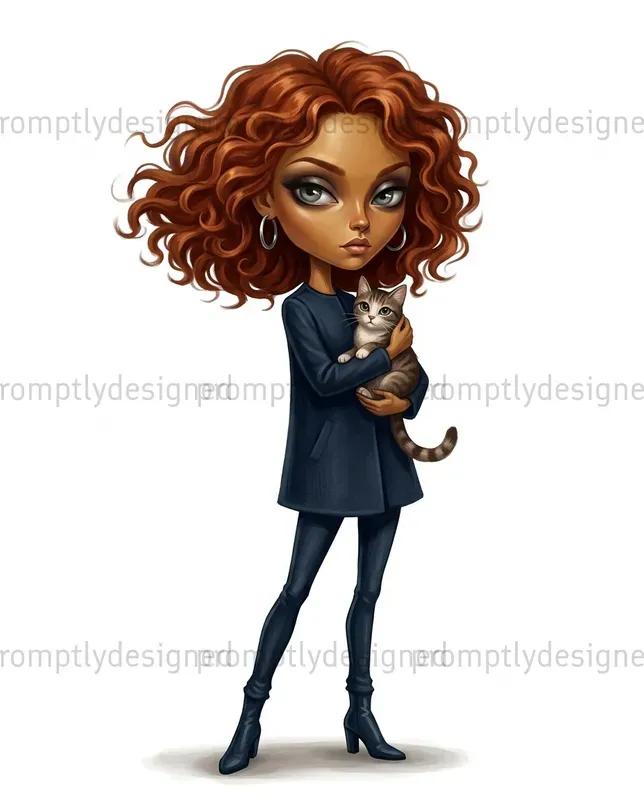 Fashion Editorial Girl Clip Art