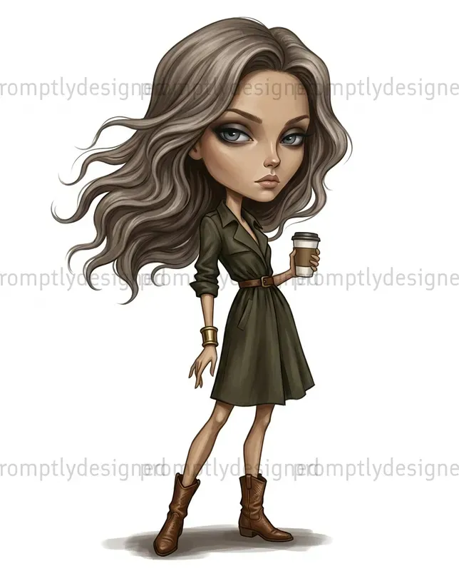 Fashion Editorial Girl Clip Art