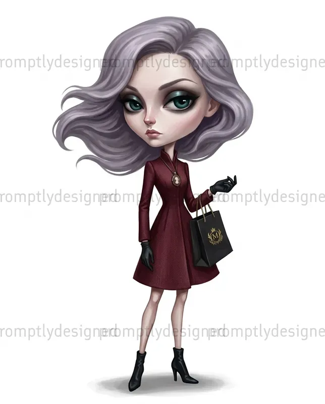 Fashion Editorial Girl Clip Art