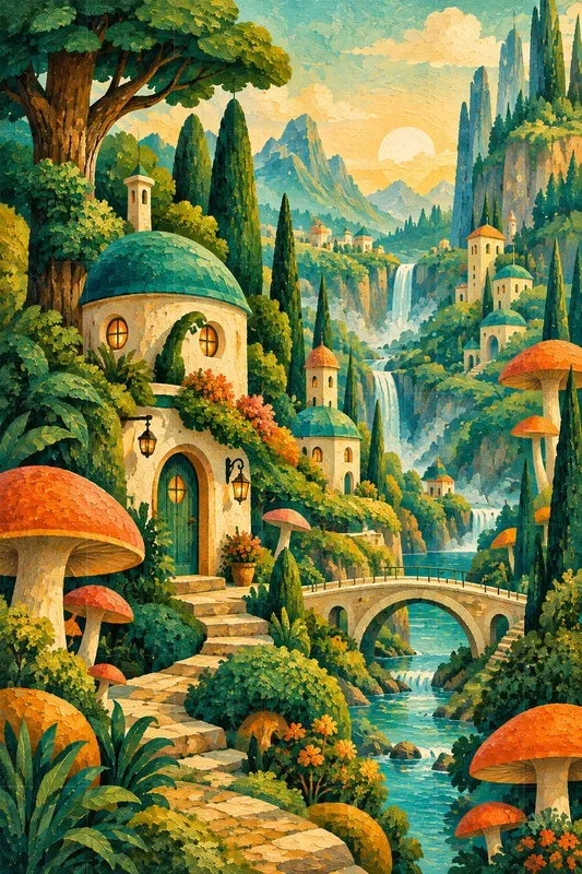 Geometric Dreamscape Wall Art
