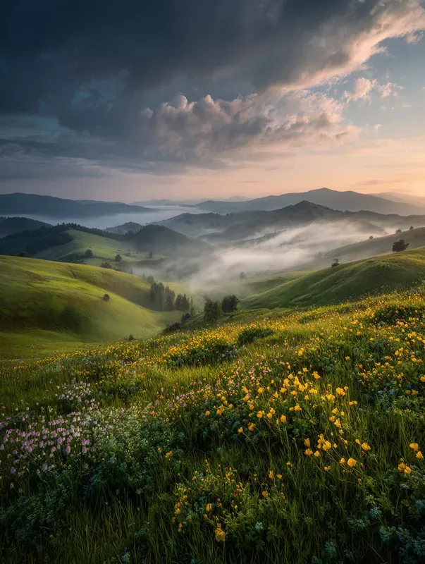 Realistic Misty Landscape Photography