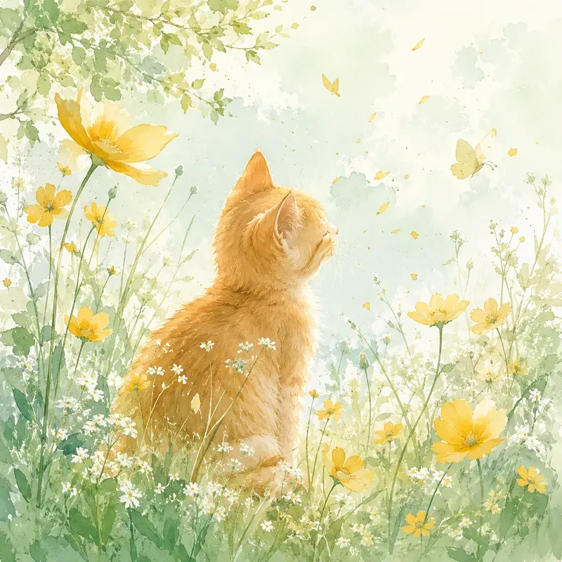 Botanical Breeze Watercolor Scenes