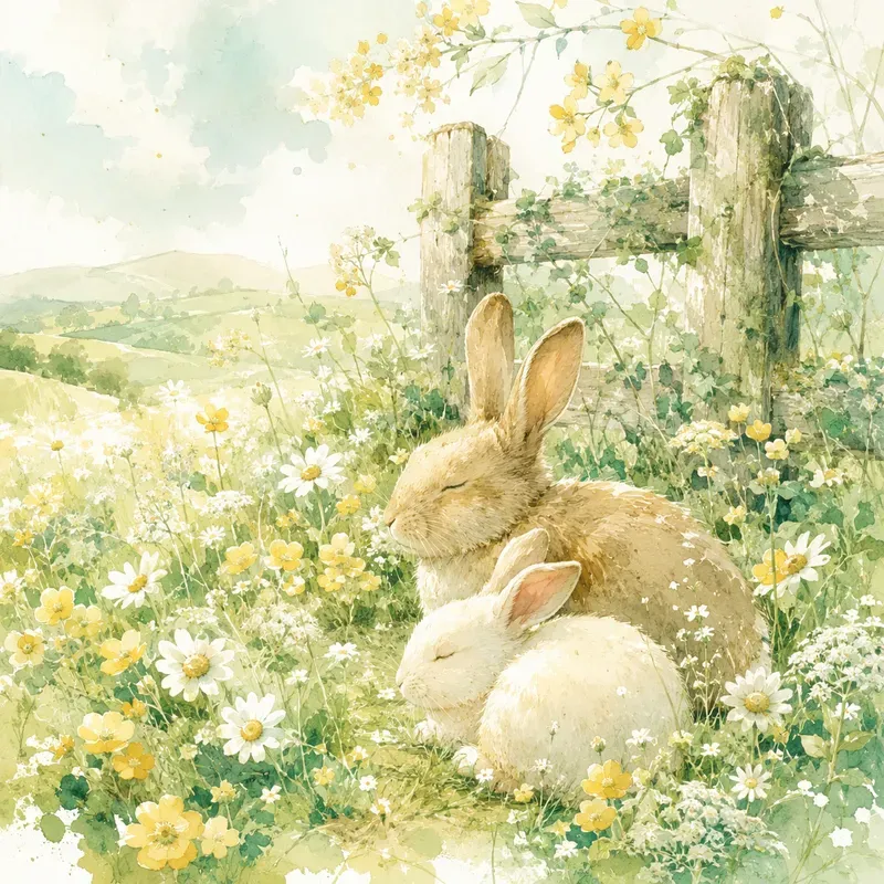 Botanical Breeze Watercolor Scenes