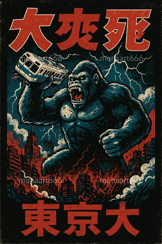 Retro Kaiju Rampage Posters