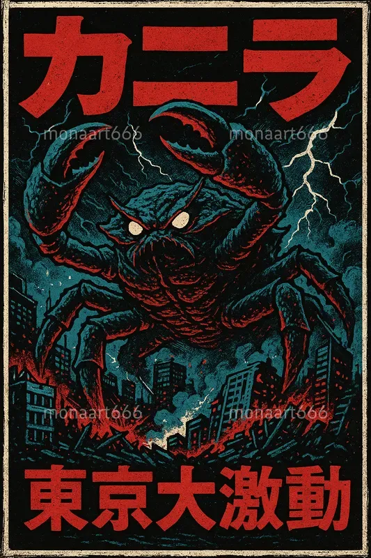 Retro Kaiju Rampage Posters