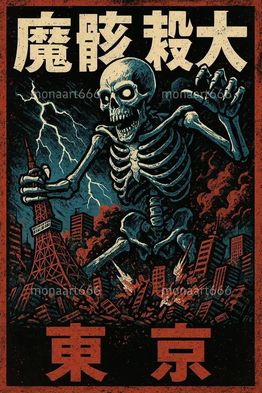 Retro Kaiju Rampage Posters