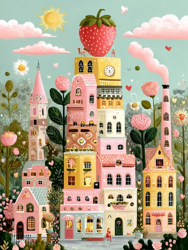 Whimsical Pastel Valentine Illustrations