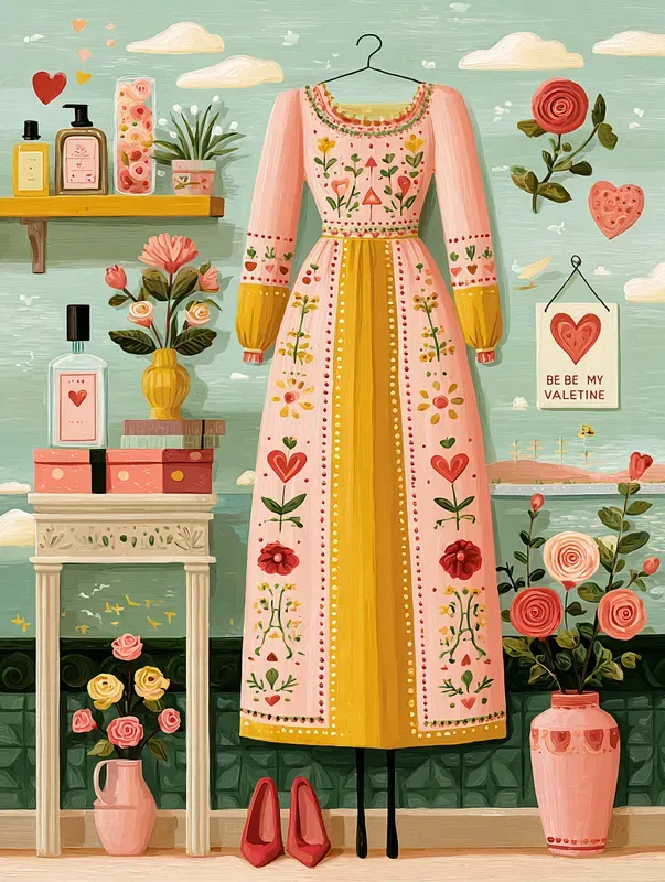 Whimsical Pastel Valentine Illustrations