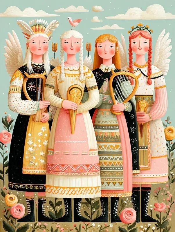 Whimsical Pastel Valentine Illustrations