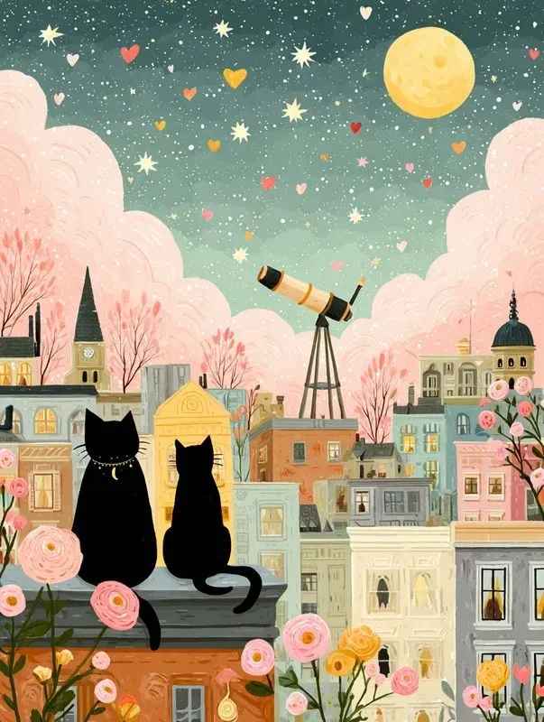 Whimsical Pastel Valentine Illustrations