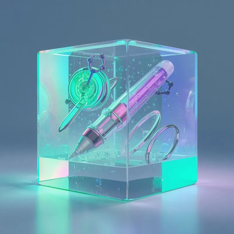 3D Holographic Creative Design Icons