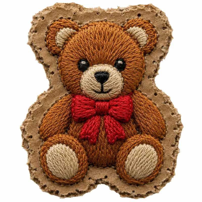 3D Embroidered Cardboard Stickers