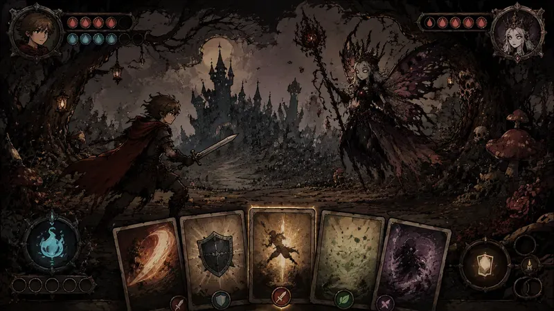 Roguelike Card Battle UI Mockups