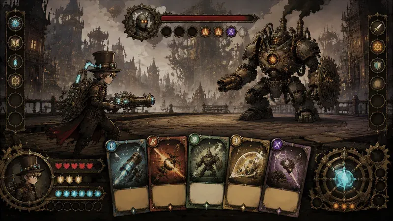 Roguelike Card Battle UI Mockups