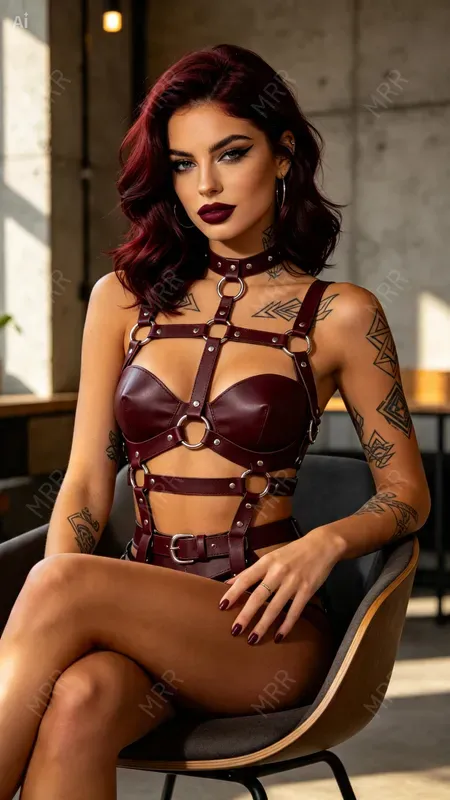 Bold Leather Harness Fashion Portraits