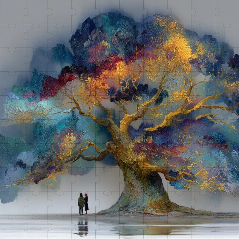 Impasto Oil Painting Mystic Giants