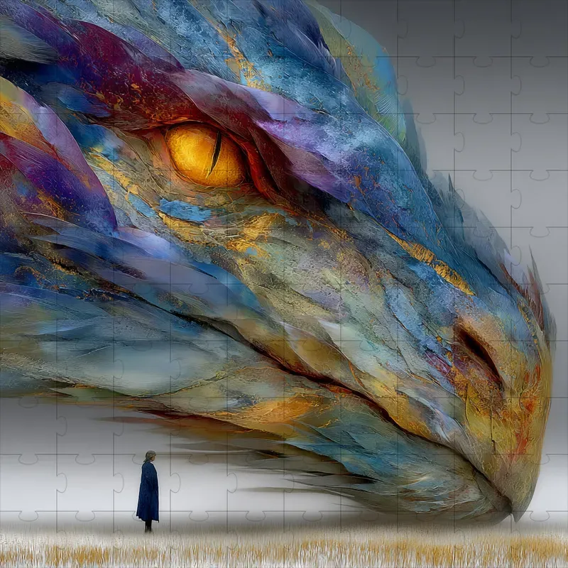 Impasto Oil Painting Mystic Giants
