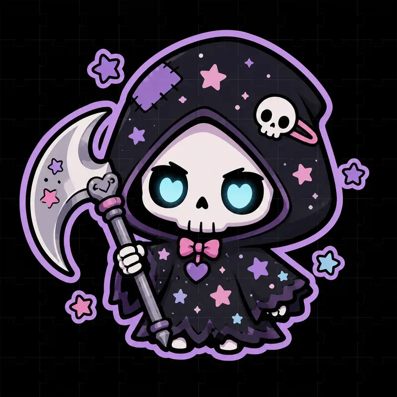 Kawaii Grim Reaper Sub Badges
