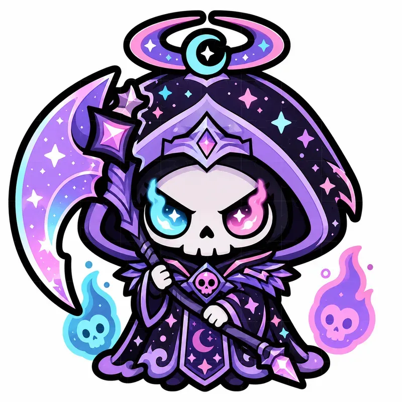 Kawaii Grim Reaper Sub Badges