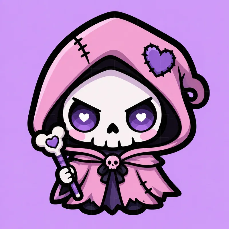 Kawaii Grim Reaper Sub Badges