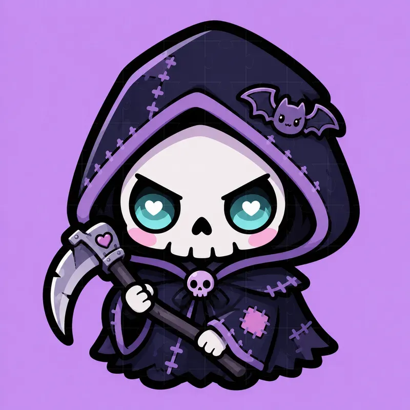 Kawaii Grim Reaper Sub Badges