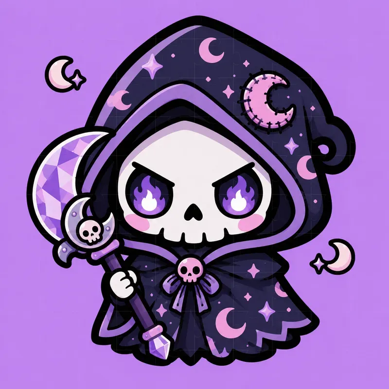 Kawaii Grim Reaper Sub Badges