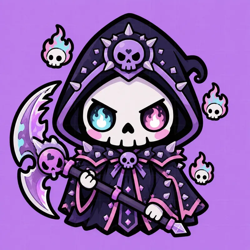Kawaii Grim Reaper Sub Badges