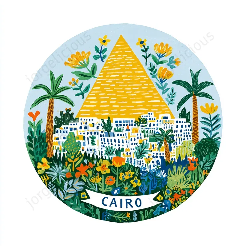 Cute Folk Art Landmark Stickers