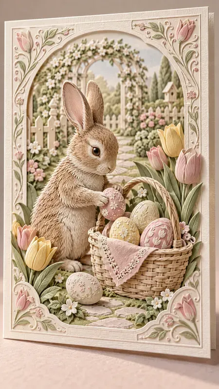 Embossed Easter Garden Cards