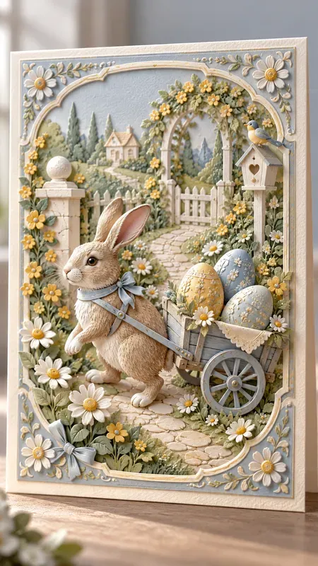 Embossed Easter Garden Cards